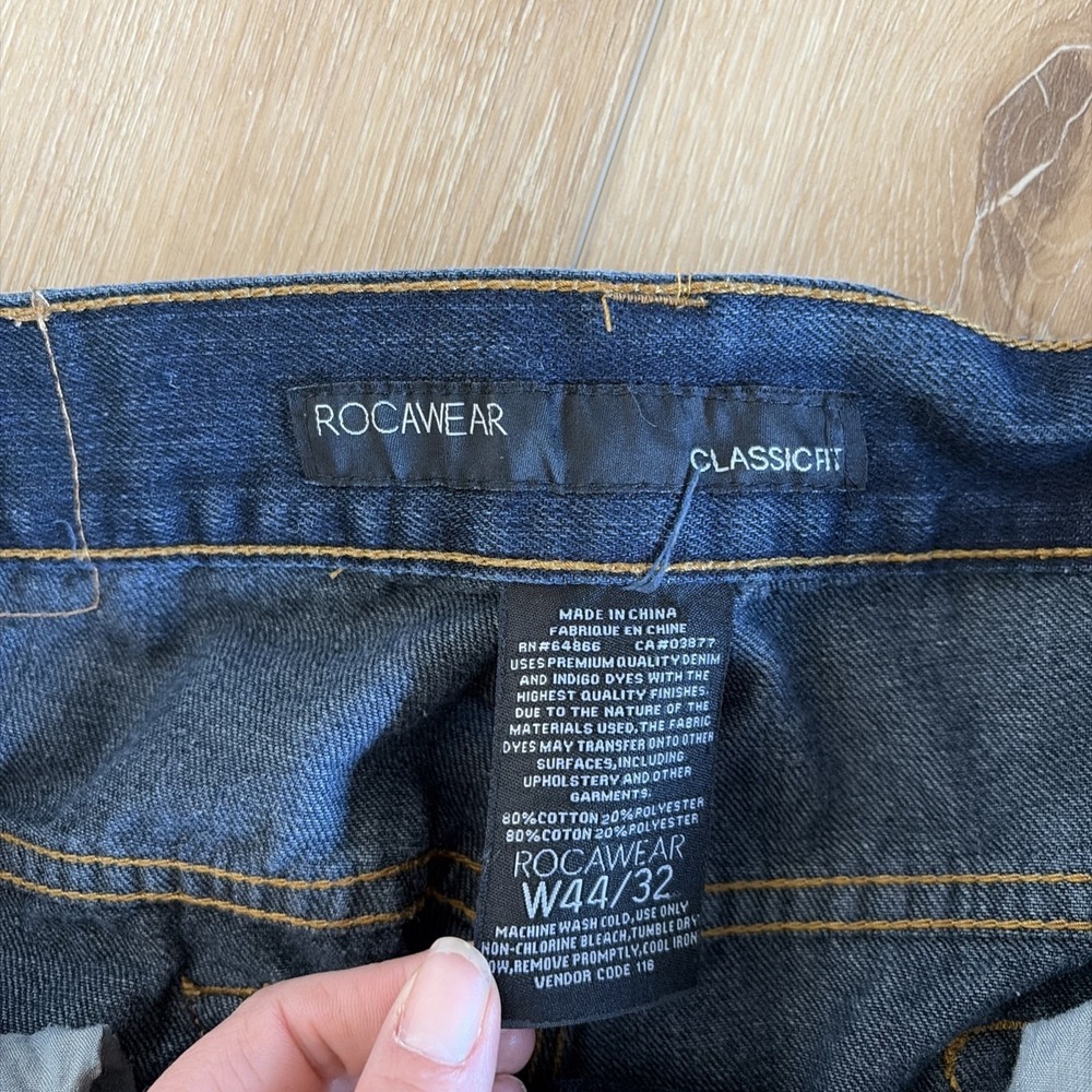 Rocawear Classic Fit Mens Dark  Jeans‎ Size 44 X 32 patchwork baggy street - Picture 4 of 10
